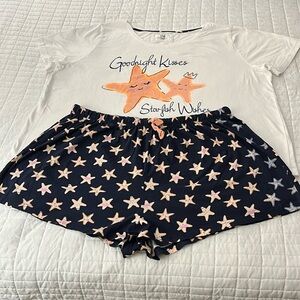 12 - Cute & Comfy 100% Cotton Sleep Set w/ Short Sleeve Tee & Pull-On Shorts